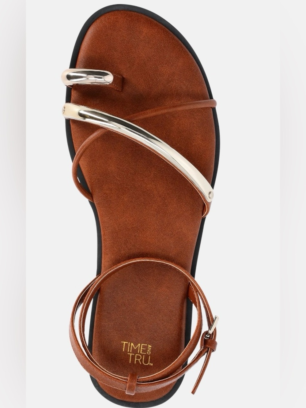 NWT Time and Tru Brown Strappy Toe-Ring Sandals